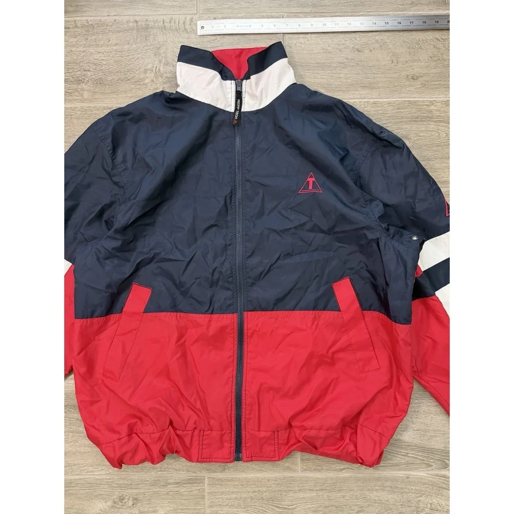 Vintage REPP Tech Navy Blue And Red Zip Up‎ Windbreaker Jacket Size XL
